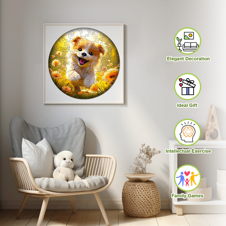 Wooden Jigsaw Puzzle for Kids - Cute Dog