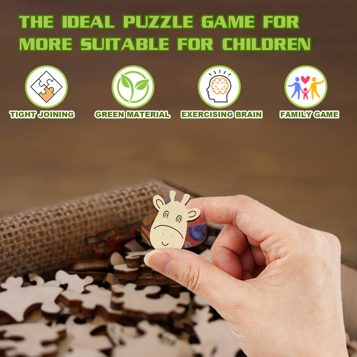 Wooden Jigsaw Puzzle for Kids - Cute Giraffe