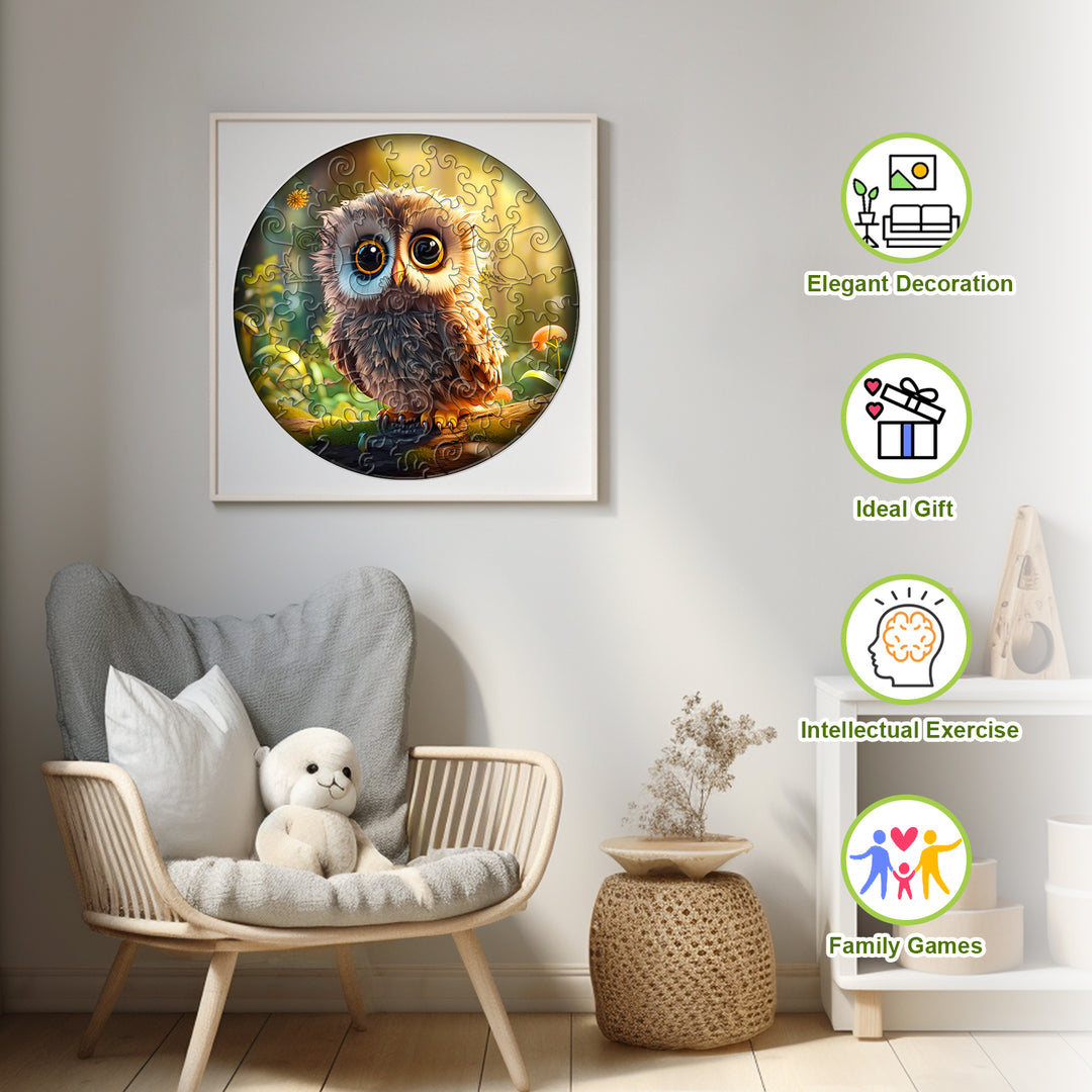 Wooden Jigsaw Puzzle for Kids - Cute Owl