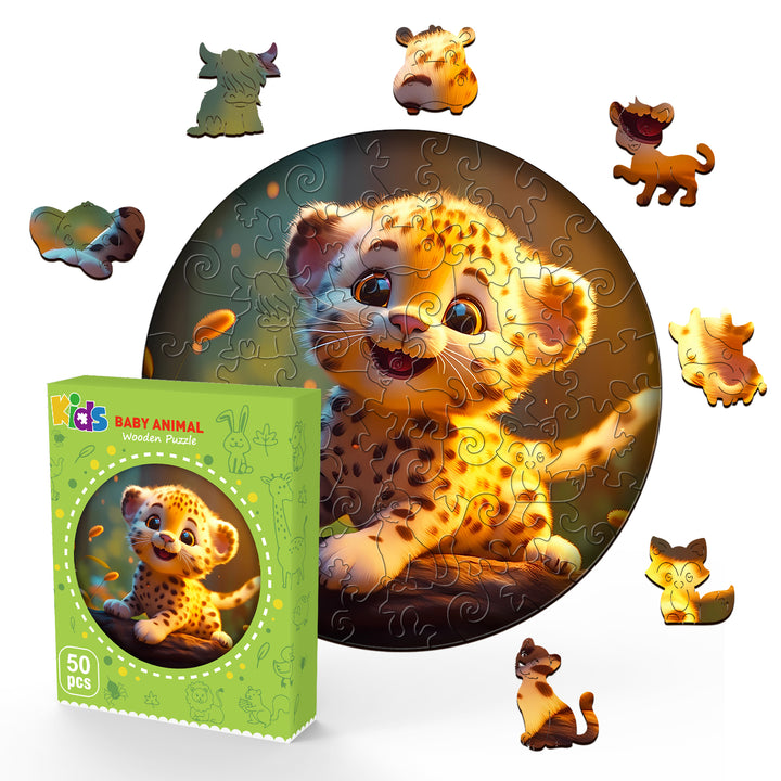 Wooden Jigsaw Puzzle for Kids - Little Leopard