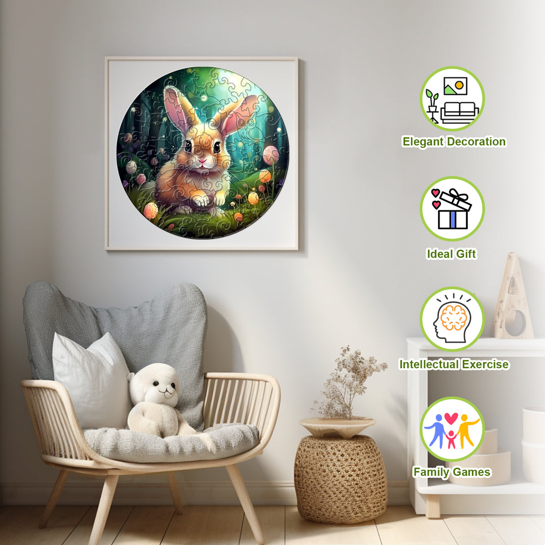 Wooden Jigsaw Puzzle for Kids - Rabbit