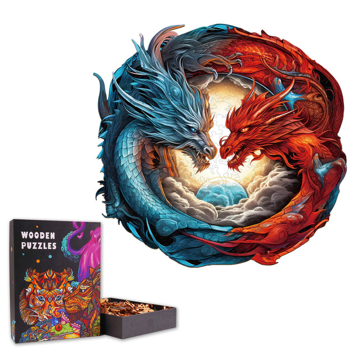 Yin-Yang Dragon - Wooden Jigsaw Puzzle