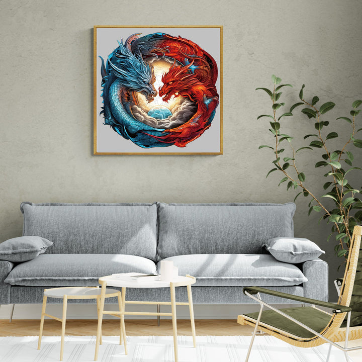 Yin-Yang Dragon - Wooden Jigsaw Puzzle