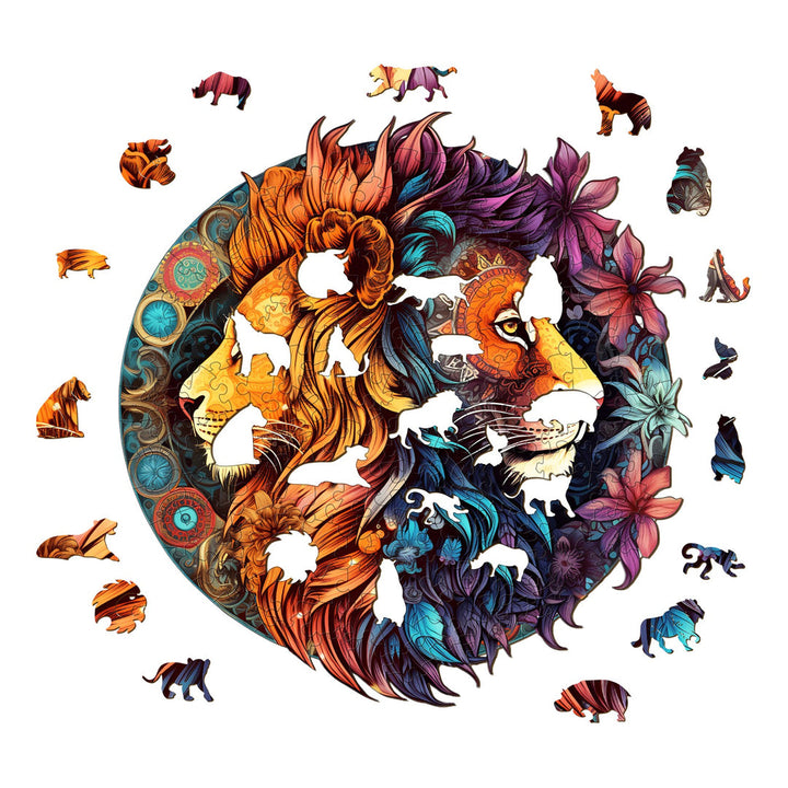 Yin-Yang Lion  - Wooden Jigsaw Puzzle