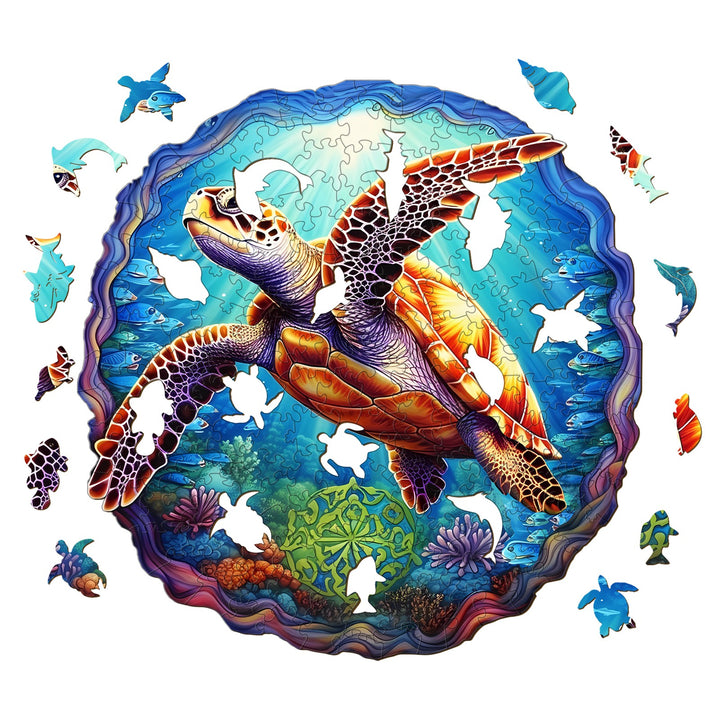 Moving Turtle - Wooden Jigsaw Puzzle
