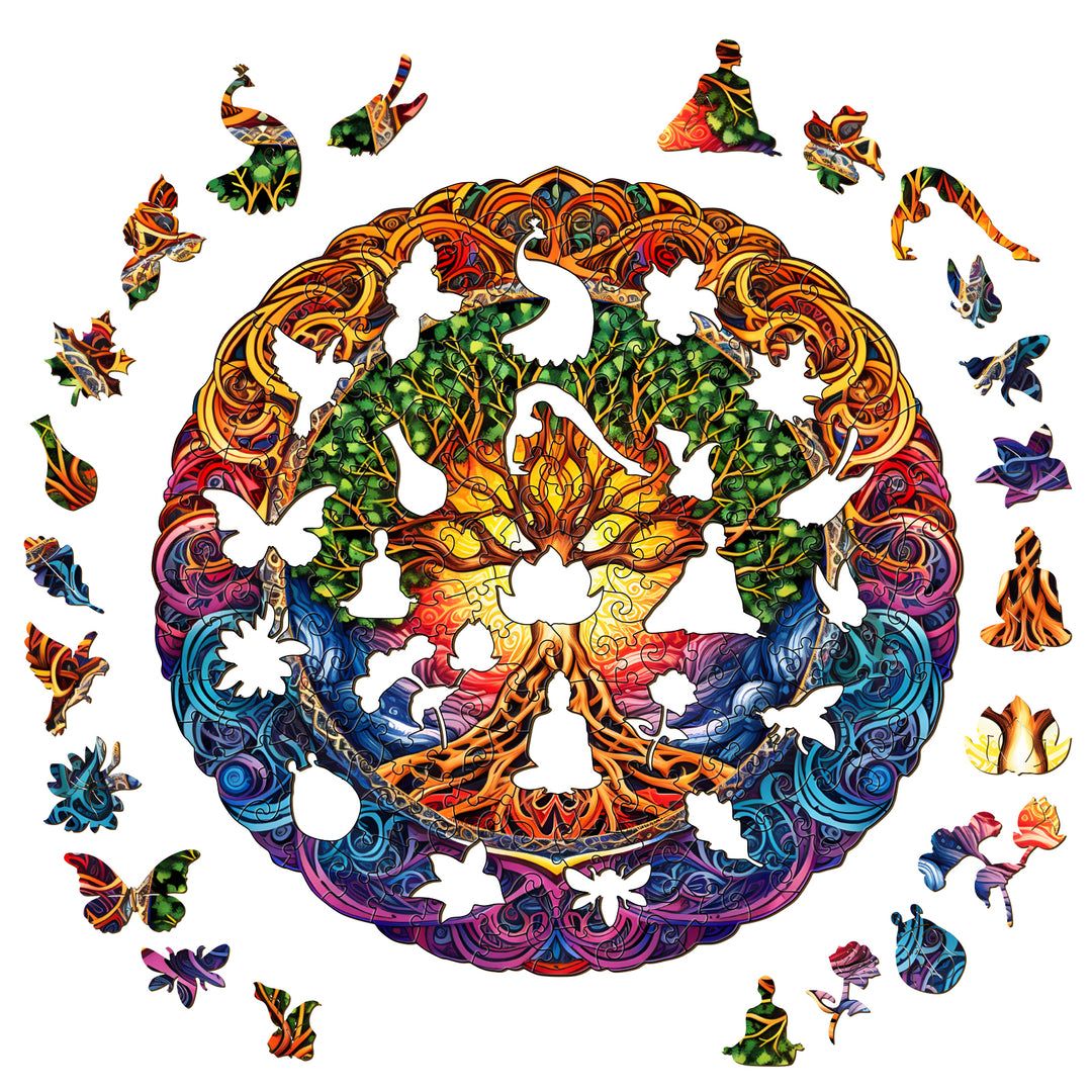 Mandala Tree of Life - Wooden Jigsaw Puzzle