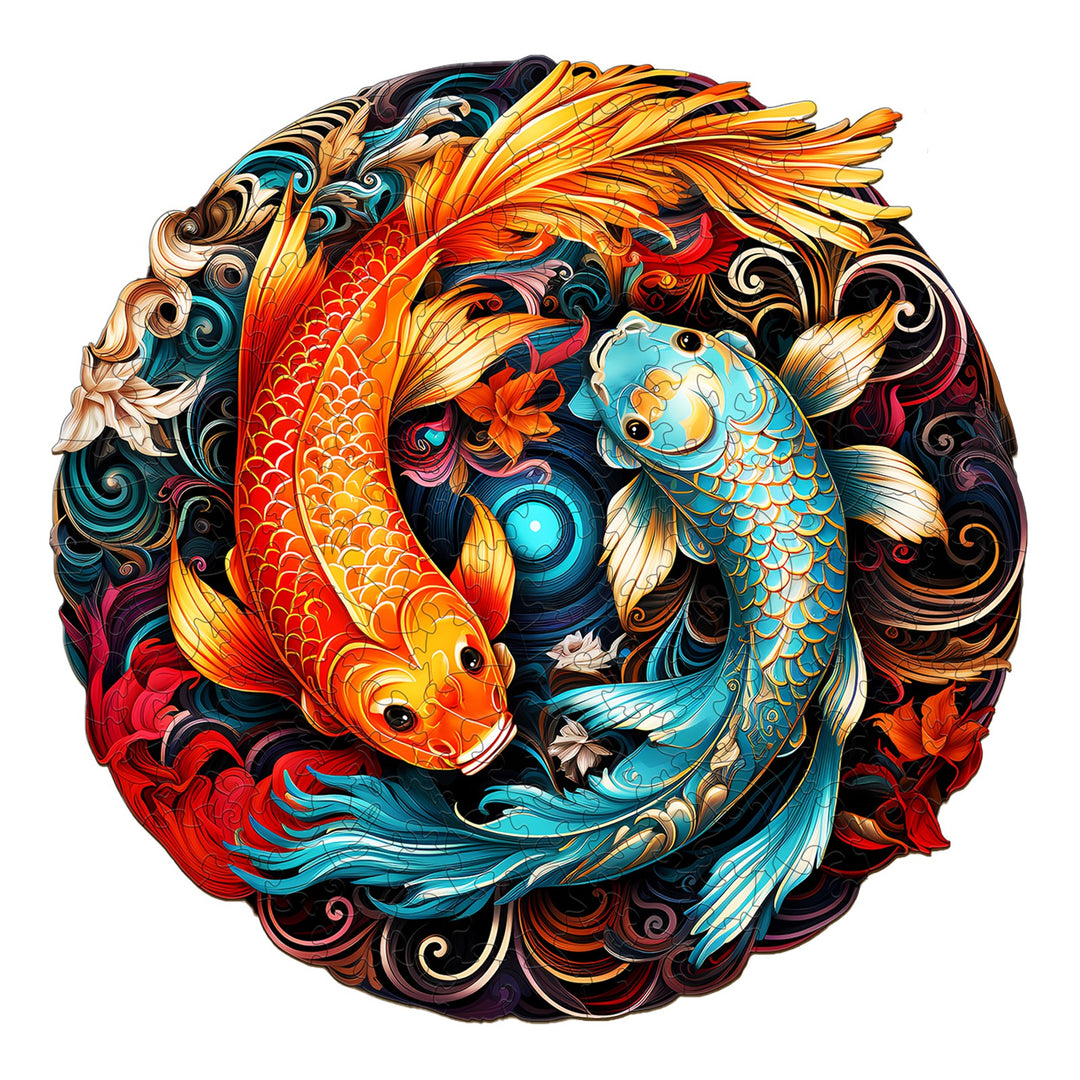 Yin Yang Fish - Wooden Jigsaw Puzzle