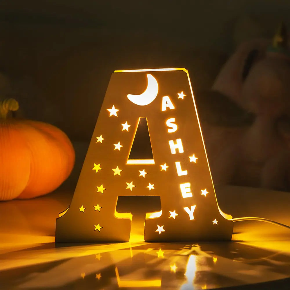 Personalized Name Wooden Letter Night Light