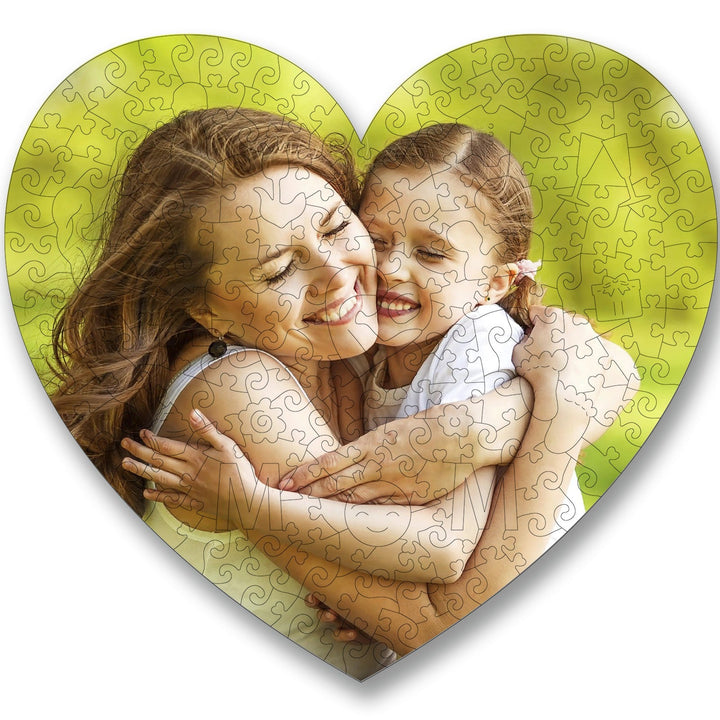 Heart Personalized Photo Wooden Puzzle Commemorative Gifts for Mom