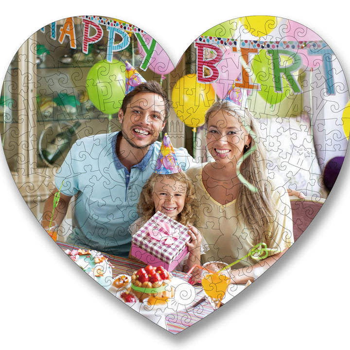 Heart Shaped Personalized Photo Puzzle, Happy Birthday Puzzle