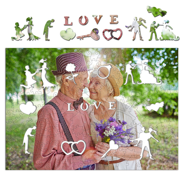 Eternal Love Rectangular Personalized Photo Wooden Puzzles