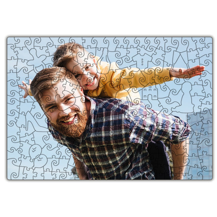 Rectangular Personalized Photo Wooden Puzzles for Father's Memory