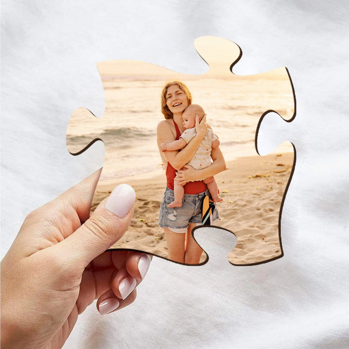 Personalized Wood Picture Wall Decor - Puzzle Shape