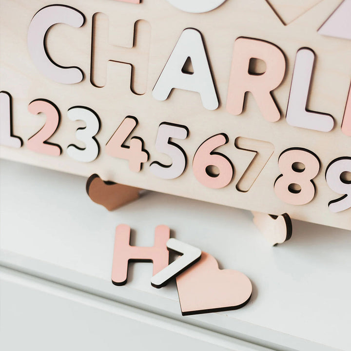 Personalized Baby Name Wooden Puzzles Shape and Number Learning Toys