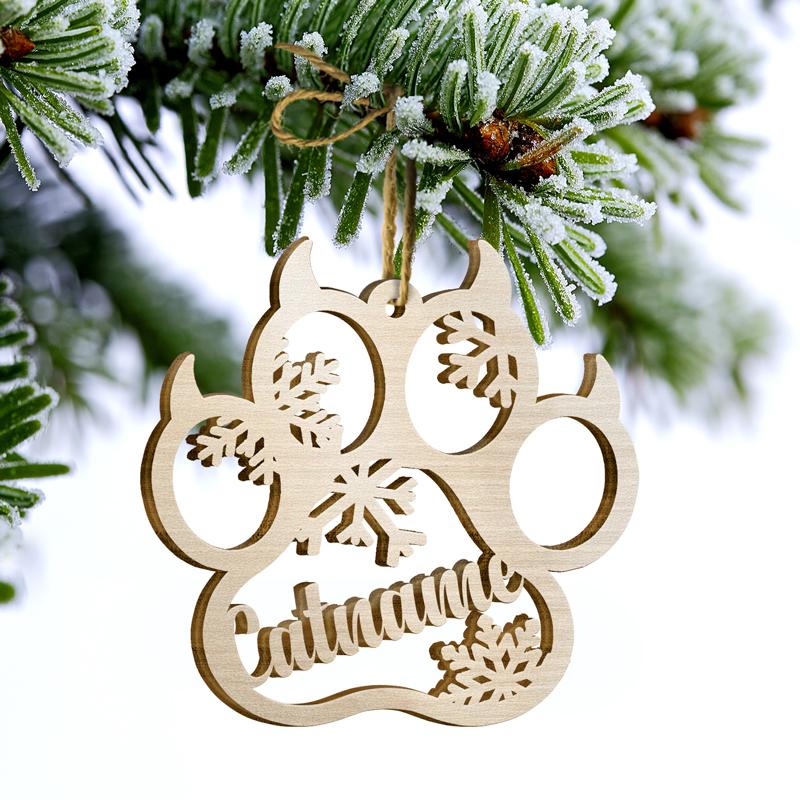 Personalized Dog/Cat Paw Christmas Tree Decor Ornament