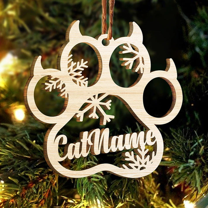 Personalized Dog/Cat Paw Christmas Tree Decor Ornament