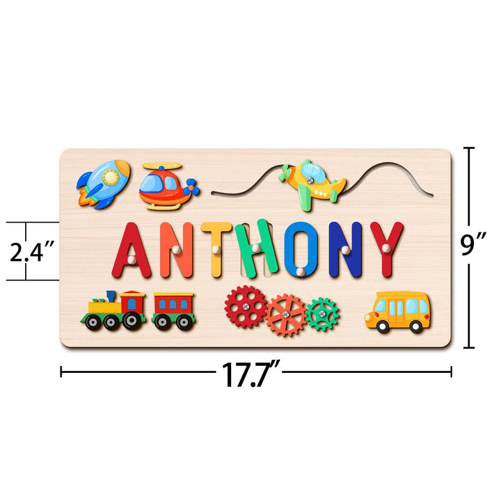 Personalize Baby Wooden Name Puzzle Educational Toys for Toddler