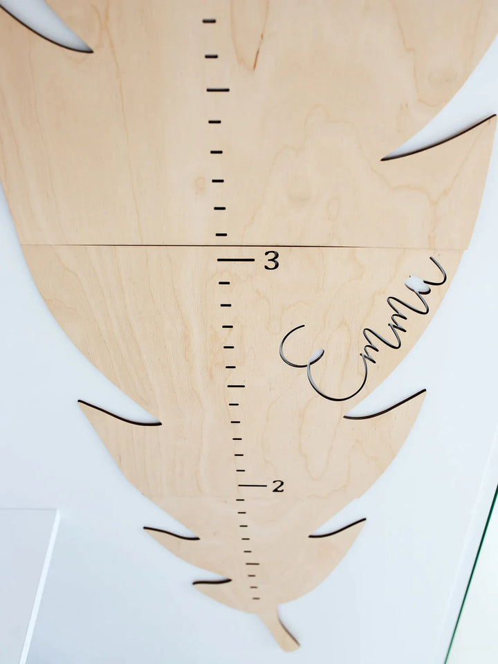 Personalized Wooden Growth Chart - Leaf