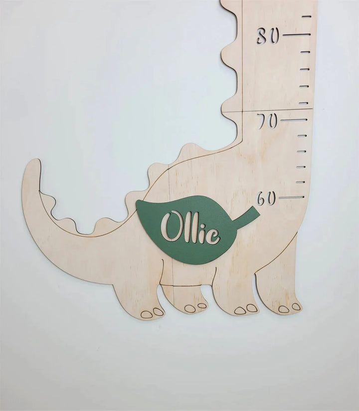 Personalized Wooden Growth Chart - Dinosaur